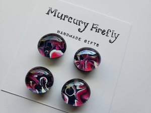 Queen of Hearts - Glass Pebble Magnets